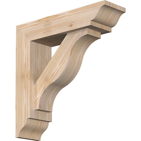 Funston Traditional Smooth Bracket W/ Offset Brace, Douglas Fir, 5 1/2W X 20D X 20H